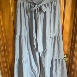 Elegant Blue Tiered Skirt
